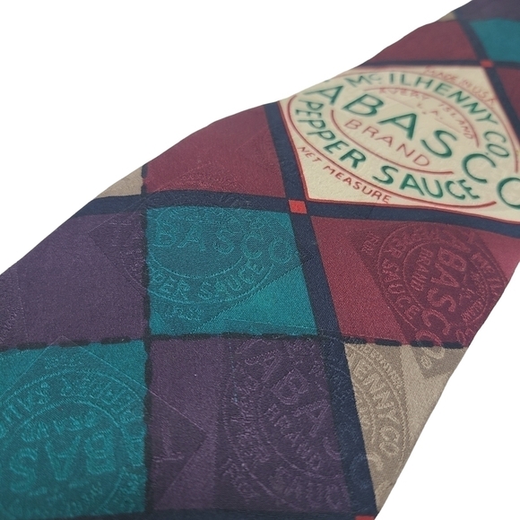 Tabasco | Men's Maroon Tabasco Pepper Sauce Novelty Tie (One Size) - Picture 5 of 11